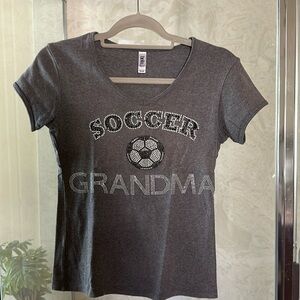 Grandma soccer T-shirt with rhinestones